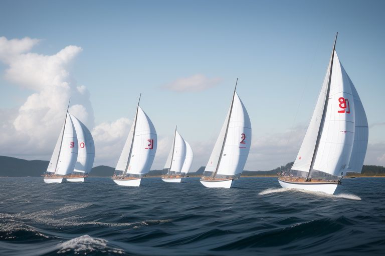 Sailboat racing illustration